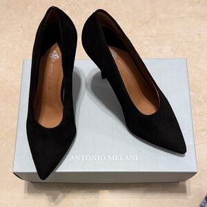 Antonio Melani Black Suede Heels
